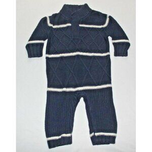 BABY GAP baby boys 3-6 months navy blue SWEATER ONE PIECE